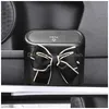 Cute Bowknot Car Trash Bin Hanging Vehicle Garbage Dust Case Storage Box Pressing Type Can Interior Accessories Drop Delivery