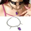 Ожерелья с подвесками и заклепками, ожерелье с кристаллами для женщин, регулируемая длина, ювелирная цепочка на ключицу, 124A