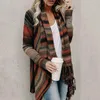 Maglione lavorato a maglia da donna a righe cardigan a maniche lunghe Autunno Inverno Arancione Maglieria caldaAbbigliamento alla moda