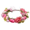 Grampos de cabelo nupcial rosa flor bandana floral coroa guirlanda festivais de casamento maternidade