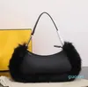 Sac sous les bras Villos, Mini fourre-tout, portefeuille en Nylon, boucle matérielle, sac en croissant de peau Pure, Double poignée, sangle amovible haute