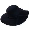 Wide Large Brim Wool Felt Cap Summer Beach Women Girl Lady Travel Floppy Beach Sun Hat Foldbar Black Red Camel13007