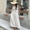 Abiti da lavoro Donna Estate Vintage 2 Set di gonne a due pezzi Abiti da vacanza Canotta oversize e gonne lunghe con orlo largo 2023