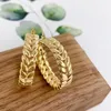 Creolen YUNLI Echtes 18 Karat Gold Ähre Reines AU750 Vintage Für Frauen Edlen Schmuck Geschenk