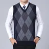 Männer Westen 2023 Fasion Marke Pullover Für Herren Pullover Plaid Slim Fit Jumper Knitred Weste Herbst Stil Casual Männer clotes