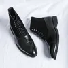 Botas curtas masculinas Brown Bullock Flock Lace-up Square Toe Handmade Business Ankle Shoes para homens com Zapatos Hombre
