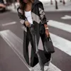 Women's Jackets Streetwear Stylish Color Block Autumn Coat Midi Length Lady Loose For Shopping