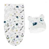 Blankets Baby Sleep Sack Wrap Blanket Bear-Ear Hat Adjustable Sleeping Bag Skin-Friendly Swaddle Born Shower Gift