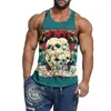 Débardeurs pour hommes Top Gym Vêtements Fun Skull Funky 3D T-shirt imprimé Garçons Sport de plein air Fitness Gilet Été Respirant T-shirts sans manches