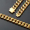13 мм хип-хоп крест логотип из нержавеющей стали кубинская цепочка ожерелье 18 К настоящее позолоченное модное металлическое ожерелье ювелирные изделия