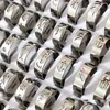 Bandringen BK Lots 100 stcs Lot top gemengde laser gesneden roestvrij staal sier ring mannen dames mode cool vinger feest sieraden239r sieraden ri dhusg