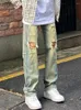 Herr jeans hål unisex män chic sommar grunden smal all-match high street mysig rippad design hiphop pojkvän byxor koreanska