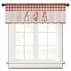 カーテンクリスマスノームドワーフ格子縞​​の短い薄い窓チュールカーテンのための家の家の装飾小さなボイルドレープ