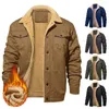 Men's Jackets Men Outerwear Thicken Male Jacket Plush Lining Coldproof Fleeced Lined Dressing