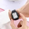 Montres-bracelets Mode Sports Femmes 2024 Marque Montres Simple Rectangle Numéros Dames Quartz Montre Casual Silicone Bracelet Robe Cadeau