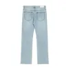 Jeans da uomo ASKYURSELF High Street Patch Splice Wash Do Old Edge Pantaloni svasati blu danneggiati per uomo Donna