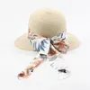 Breda brim hattar sommarsol hatt mode stor bowknot dekoration mössa kvinnors utomhus rese strand halm vikbar rullning med diskette mössor