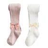 Leggings Tights Cotton Girl Tight Princess Bowknit Baby Girl Pantyhose Baby SpringSummer Trousers Lace Socks 231013