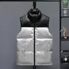 Gilets pour hommes 2023 Automne Hiver Mode PU Cuir Gilet Manteau Hommes Down Coton Gilet Femmes Casual Assorti Coupe-Vent Chaud Vestes Sans Manches