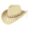 Cappelli a tesa larga Cappello estivo in paglia Nappe Conchiglia da spiaggia Cappellino da sole da donna Protezione UV da cowboy Leggero regolabile