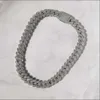 Rapçi Küba Bağlantı Zinciri15mm Özel veya Adı Hip Hop Iced Out 925 STERLING Gümüş VVS Moissanite Miami Küba Bağlantı Zinciri