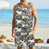 Men's Tracksuits Men Summer Casual Floral Tank Tops Short Suit Beach Tropical Clothing Top Set Fashion