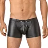 Onderbroeken heren elastische taille slipje kunstleer shorts slips laagbouw tailleband stijlvolle knoppen voor heren voor een