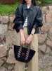 女性の革のcjfhjeファッショントレンドクロップドジャケット女性ハイストリートブラックパンクプーコートストリートウェア薄いビンテージカジュアルブレザー