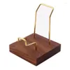 Jewelry Pouches Walnut Display Stand Mineral Easel Holder For Coral Geodes Rock Agate Small Collectibles211l