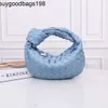 Bottegaaveneta Jodie Bags 2023 New Woven Womens Bag Sheepskin Knot Round UnderArm Hobo Curved Mini Leather Handbag R48N