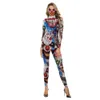 Vrouw Halloween Kostuum Killer Clown Gedrukt Jumpsuit Cosplay Carnaval Viering Nacht Straat Dameskleding Vrouwelijke Joker