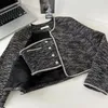 Kurtki damskie Wysokiej jakości Conjuntos femininos elegantes Tweed dwuczęściowy zestaw kobiet Fall Winter Jacket płaszcz stanik 2 strój