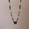 Pendentif Colliers Boucle De Sécurité Perles Collier Esthétique Mode Simple Clavicule Chaîne Femmes Perlées Pour Cadeau D'anniversaire