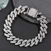 Chain Gothic Punk Paled Crystal Iced Out Cuban Armband For Women Men Fashion Gun Black Link Hiphop Jewelry 231016