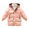 Ceketler Erkek Kızlar Uzun Sonbahar Kış Kaçak Sıcak Pamuk Giysileri Büyük Çocuklar Moda Tarzı Fermuar Kapşonlu 410 Yıl 231016