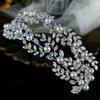 Pinces à cheveux MYFEIVO Feuille Zircon Couronne De Mariée Coiffes Accessoires Lumière De Luxe Coiffe Bijoux Simple Et Élégant Bandeau HQ0935