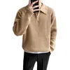Men's Sweaters Spring Autumn Korean Casual Fashion Solid Color Polo T-shirts Man Ropa Hombre Long Sleeve Loose Button Tops All Match