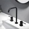 Robinets d'évier de salle de bains, robinet de luxe en laiton de qualité supérieure, 3 trous, 2 poignées, mitigeur de lavabo, Lavabo artistique moderne, eau froide