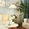 Floor Lamps Nordic Modern Solid Wood Pleated LED Floor Lamp Living Room Study Home Decor Standing Light Bedroom Bedside Lamp Indoor Lighting Q231016