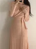 Robes décontractées Sexy Femme 2023 Épais Automne Vêtements Tricoté Chaud Robe Feminino Vintage Solide Pull Robe Femmes Hiver Coréen Slim