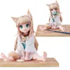 Jouets à doigts 14 cm tête dorée mon chat est une fille Kawaii Figure d'anime passe-temps Sakura farine de soja s'asseoir et manger du poisson modèle de collection jouets de poupée