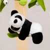 Mobiler# Född panda bambu blad sängklockning leksaker 0-12 månader för baby crib säng trä klocka mobil småbarn karusell cot barn musikalisk leksak gåva 231016