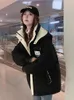 Kvinnors dike rockar 2023 vinter kvinnor kappa puff jacka parkor varm tjock huva bomull lös koreanskt lapptäcke avslappnad