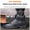 Buty sukienki obrotowe buty bezpieczeństwa Klucz Mężczyźni robią trampki niezniszczalne buty stalowe palce ochronne przeciwbabskie przeciwdziałanie bezpieczeństwu buty 231016