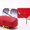 Carti -glasögon solglasögon för män lyxiga glasögon modegradient solglasögon enkla stora fyrkantiga guldramar uv400 strandkörning sportshow lyx solglasögon.