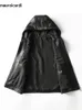 Мужские тренчи Mauroicardi, весна-осень, роскошный элегантный крутой черный жилет из искусственной кожи для мужчин с капюшоном, куртка без рукавов на молнии, одежда 2023 231016