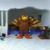 Brown Long Fur Turkey Tacchino Pheasant Mascot Costume Adult Cartoon Character Outfit Advertising Drive Company Kick-off zx442287B