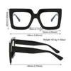 Solglasögon mode flerfärgade överdimensionerade klara blå ljusglasögon Big Black for Women Computer Eyewear