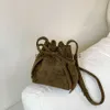Cross Body of drawstring pleated suede bucket bag with high-end single shoulder bag for suede crossbody bag forstylisheendibags