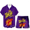 Trainingspakken voor heren Takis 3D-print Casual Hawaii-shirts Shorts Strandpak Kleding Dames / sets L2